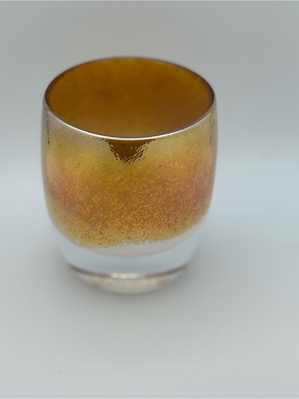 Glassybaby Grace Glass Votive - White and Gold